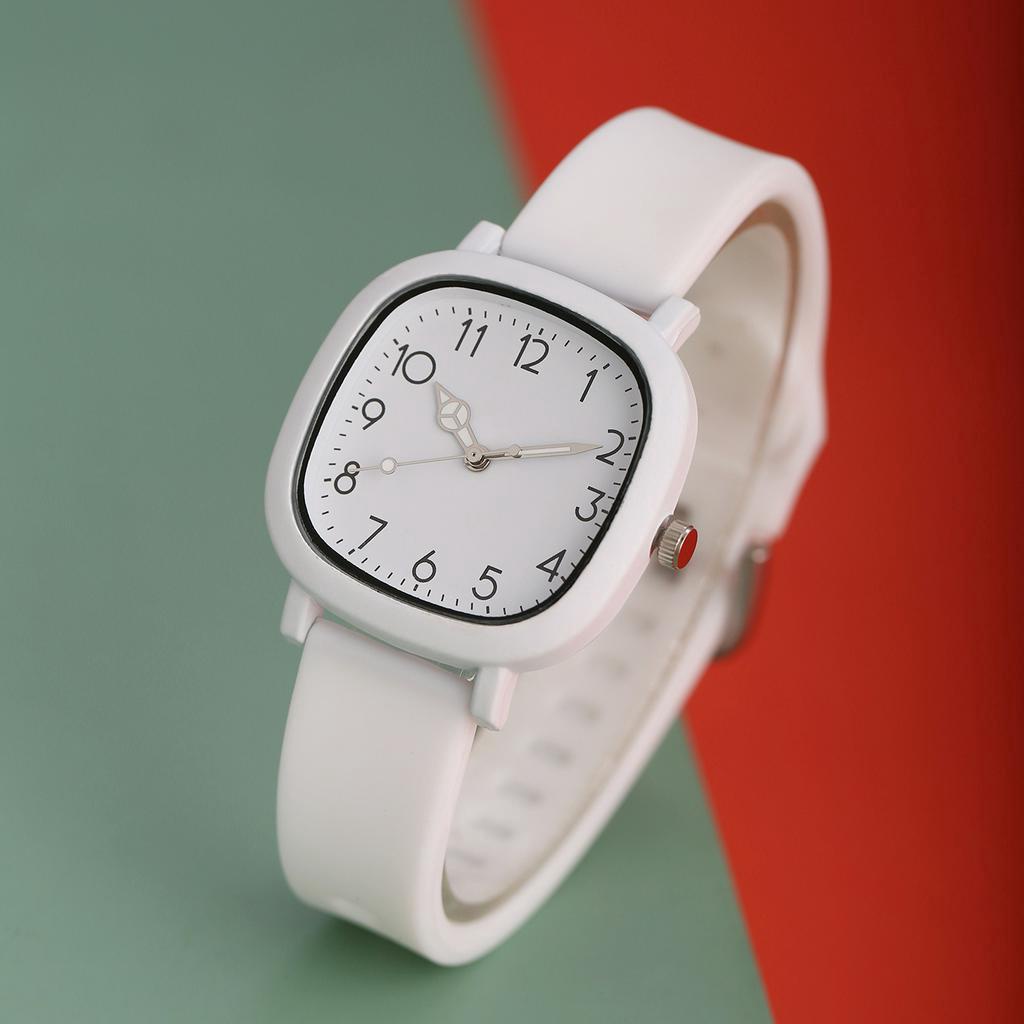 Đồng hồ đeo tay màu Macaron vuông đơn giản cao cấp dành cho nữ Đồng hồ thạch anh