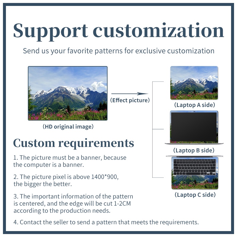 Starry sky, mountain and river landscape laptop skin stickers, computer appearance decoration decals, suitable for 11-17inch Acer, ASUS, Dell hp, Huawei macbook and other laptop decorations