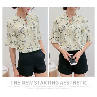 áo SƠMI cổ cách điệu tay xòe mỏng mát áo kiểu, áo đẹp đi chơi