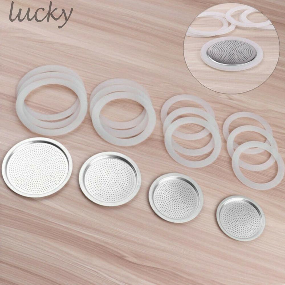 LUCKY~3 Silicone Seals And 1 Aluminum Filter For Espresso Pot Moka Pot Accessories cXnTsm FQHKIx#Ready Stock