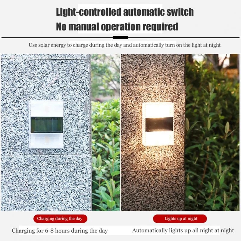 Đèn led 6 bóng trong suốt năng lượng mặt trời chống thấm nước cho sân vườn