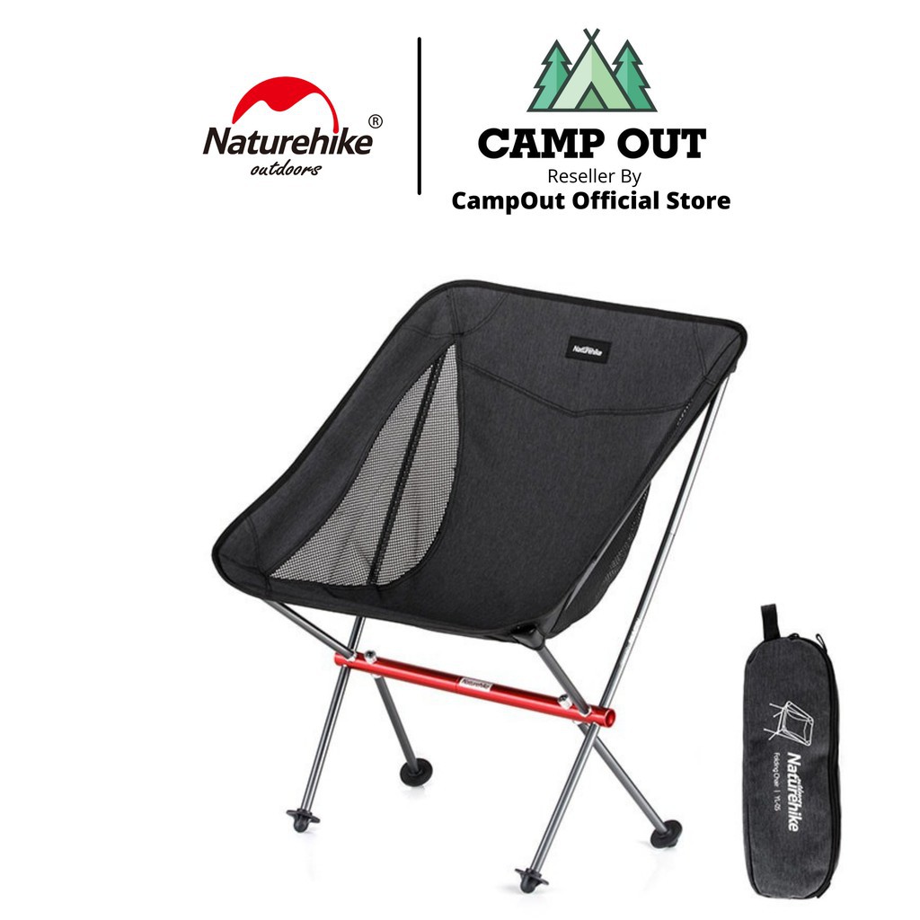 Ghế cắm trại naturehike cắm trại dã ngoại ghế gấp câu cá đen Nhôm 2019 campoutvn A041