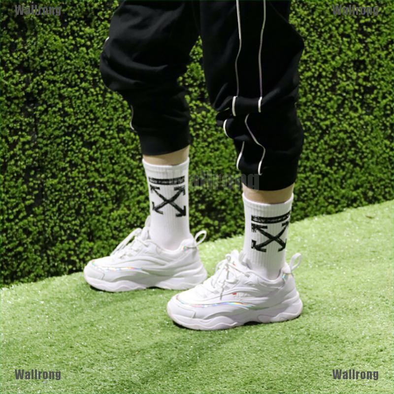 OFF WHITE Vớ Cotton Dài Màu Trắng / Đen Cho Nam Và Nữ