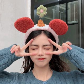 Cài tóc chất liệu bông thiết kế 2 tai ngộ nghĩnh nhiều màu sắc