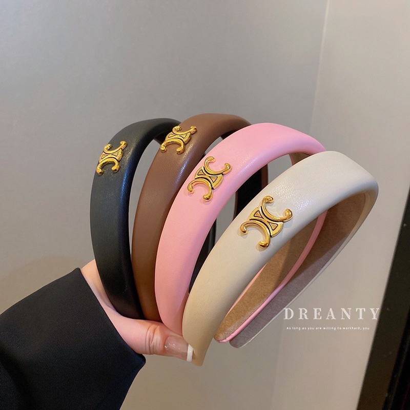 Băng Đô Cài Tóc Bằng Da Phong Cách Hàn Quốc Cổ Điển Thời Trang Cho Nữ