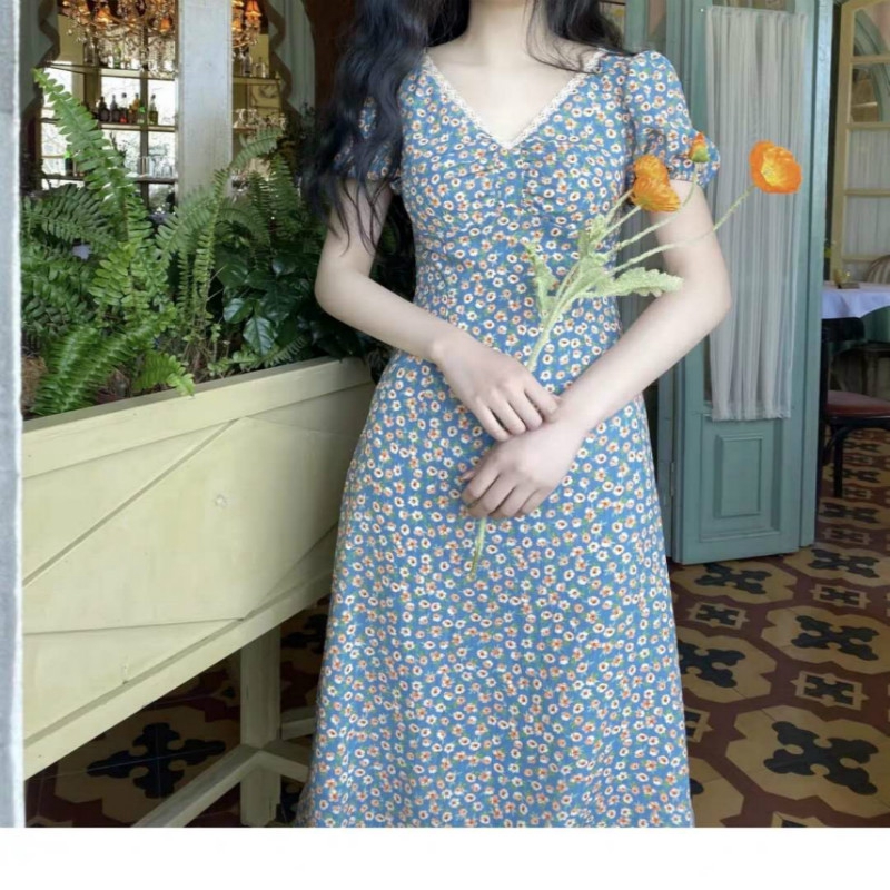 Đầm Hoa Cổ Chữ V Thời Trang Mùa Xuân Cho Nữ | BigBuy360 - bigbuy360.vn