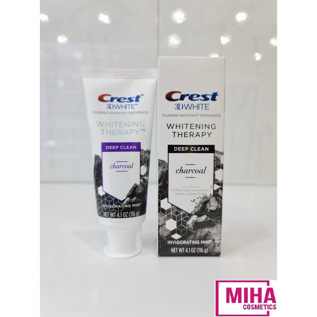 Kem Đánh Răng Than Hoạt Tính Crest 3D Whitening Therapy Charcoal Toothpaste 116g USA