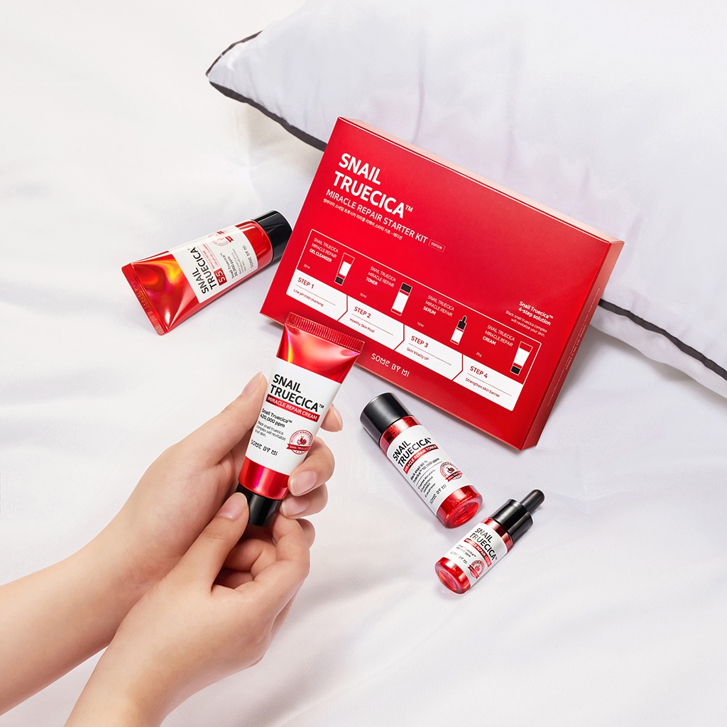 Bộ 4 sản phẩm dưỡng ốc sên toàn diện Some By Mi Snail Truecica Miracle Repair Starter Kit mini size
