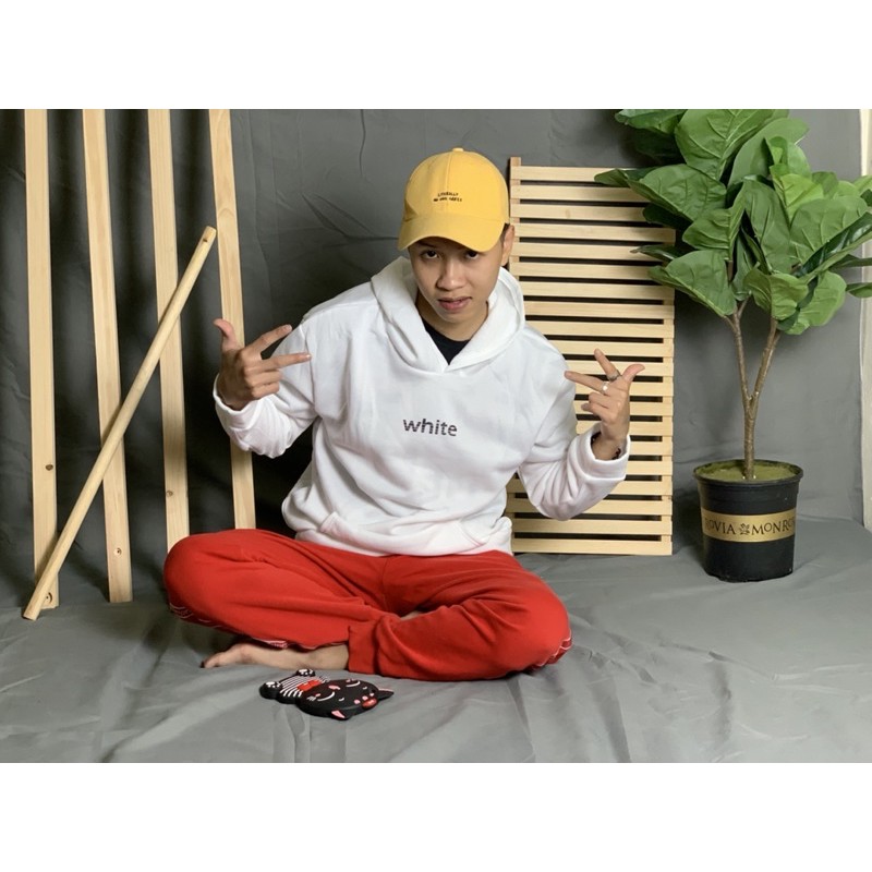 [HN4]Xả Hàng Áo Hoodie White nam nữ form rộng tay dài có mũ(kèm ảnh thật)