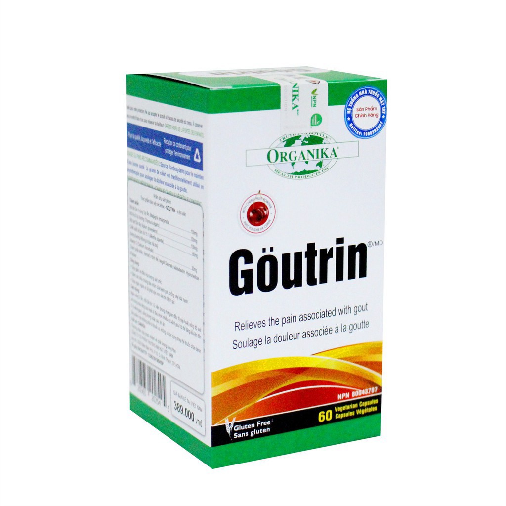 ❤️ Goutrin - Organika - Chai 60 Viên - Kiểm Soát Acid uric