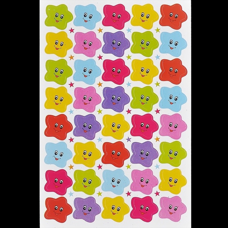 Bộ 10 miếng dán hình ngôi sao mặt cười dễ thương cho giáo viên
