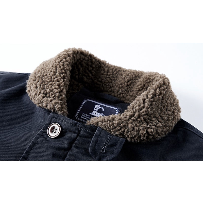 Áo Khoác cotton Lót Nhung Dày Dặn Dáng Rộng Thời Trang Mùa Đông Cho Nam