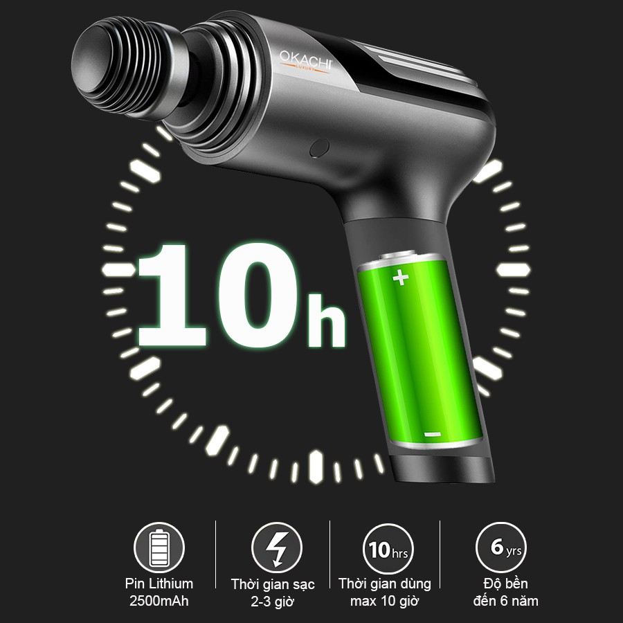 Súng massage toàn thân OKACHI LUXURY JP-i5 Pro