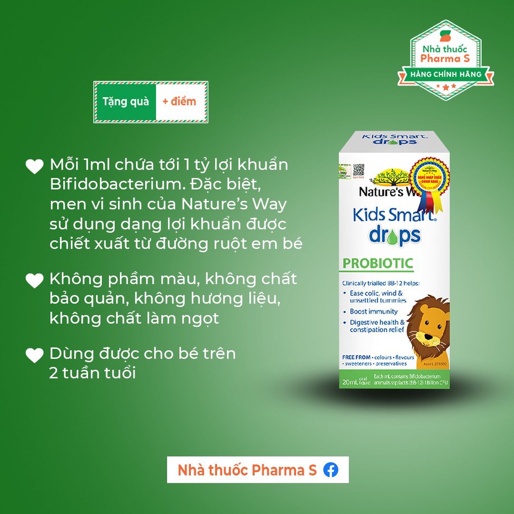 [Mưa quà tặng] Bộ 3 siêu phẩm Kid smart cho bé yêu từ 0-24 tháng Nature's Ways (Probiotic - VD3 - DHA) 100%Chính Hãng