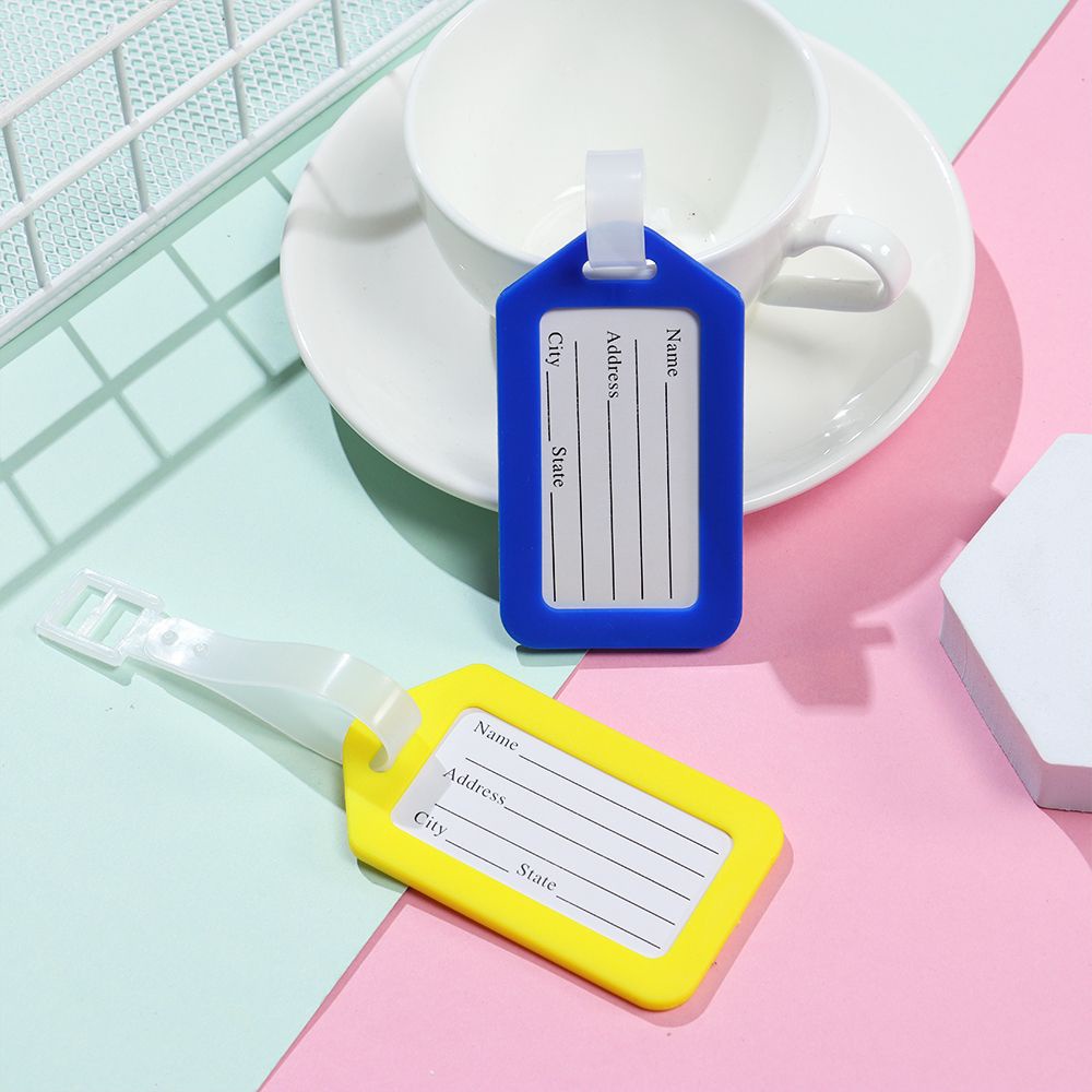 Set 5 thẻ móc khóa gắn tấm id hành lý bằng nhựa nhiều màu sắc lựa chọn