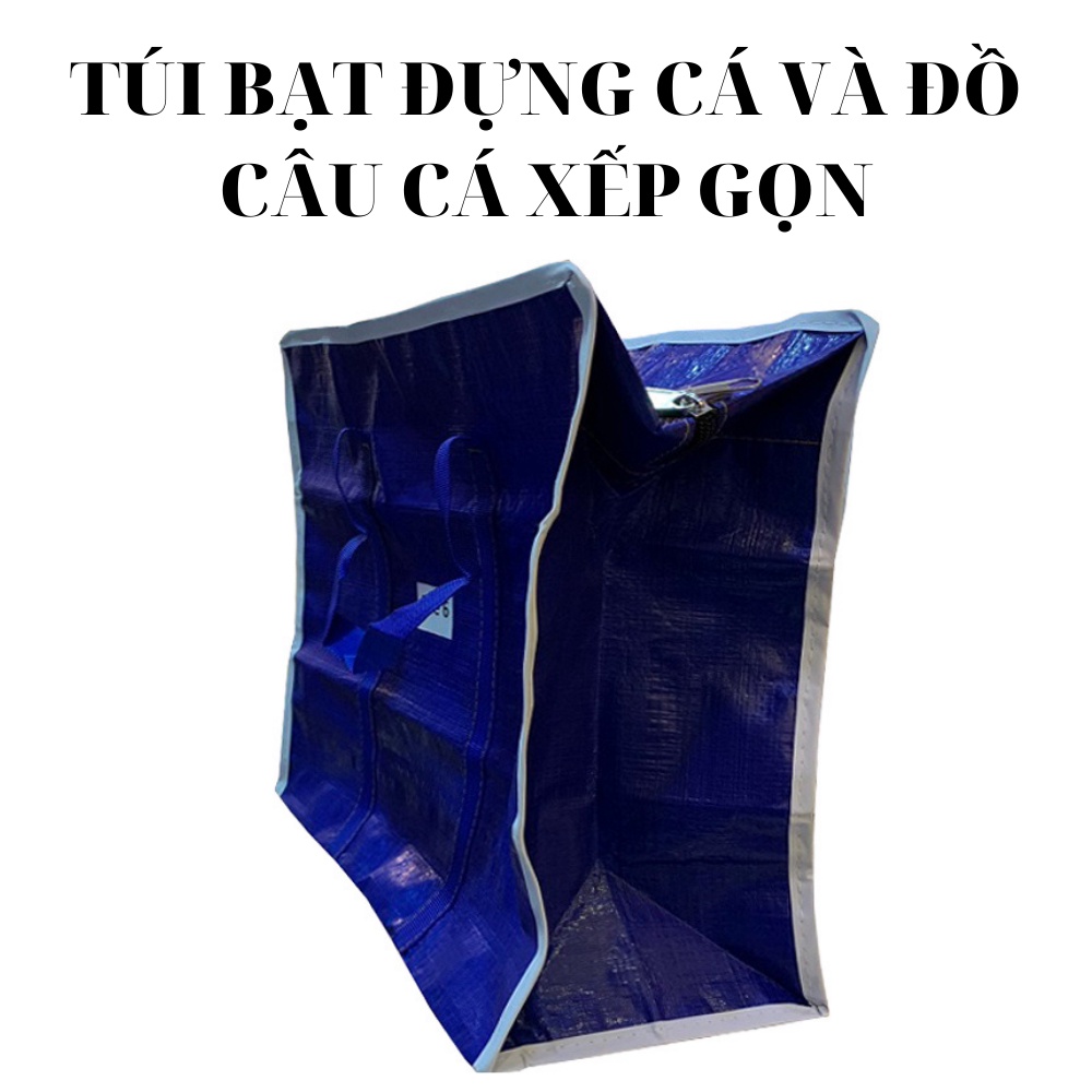 túi bạt xanh đựng cá đi câu ĐỦ SIZE, túi đựng cá lóc xếp gọn, túi bạt đựng đồ phụ kiện câu cá giá rẻ