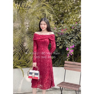 ĐẦm trễ vai lông xù 2 màu đỏ,trắng