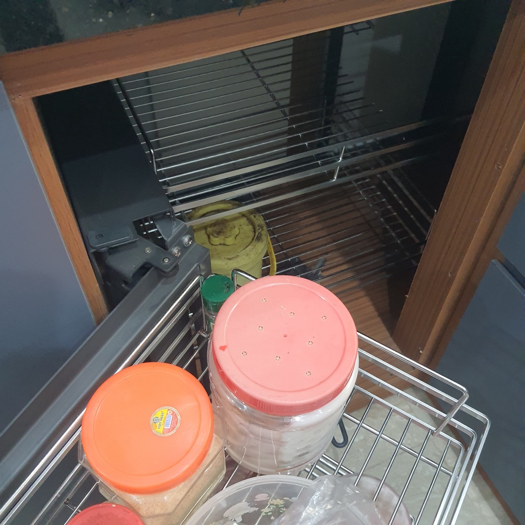Kệ Góc Liên Hoàn Tủ Bếp TAKI Nan Dẹt Inox Không Gỉ 304 - Bảo Hành Vĩnh Viễn -  Có Thợ Lắp Đặt