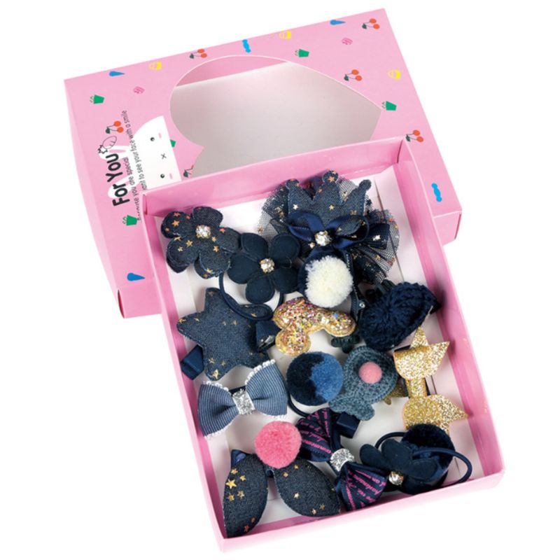 Set 18 Kẹp Tóc Nơ Xinh Xắn Thời Trang Cho Bé Gái