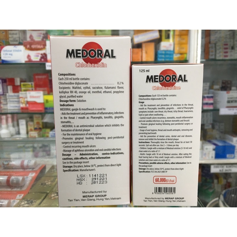 ✅ [Chính Hãng] Medoral súc miệng họng sát khuẩn ( chai 125ml,250ml )