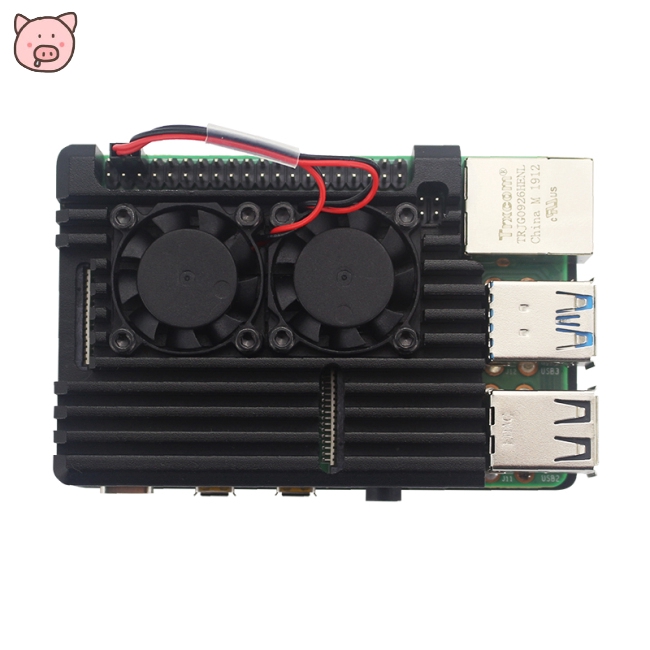 For Raspberry Pi 4 Aluminum Metal Case Box with Dual Fan Heat Sink | BigBuy360 - bigbuy360.vn