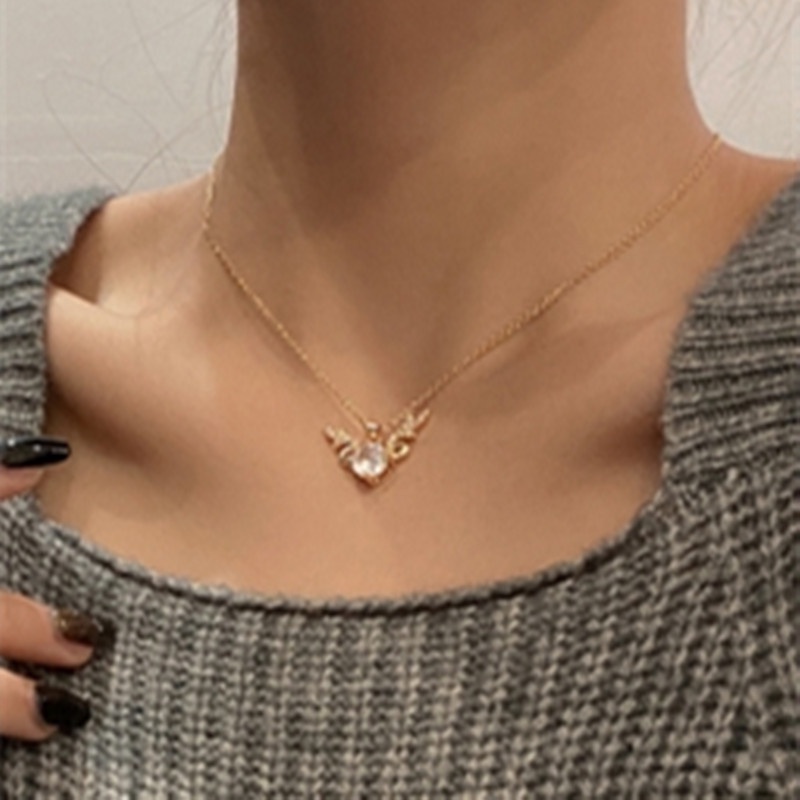 Vòng cổ mặt hình sừng hươu phong cách Hàn Quốc sang trọng cho nữ