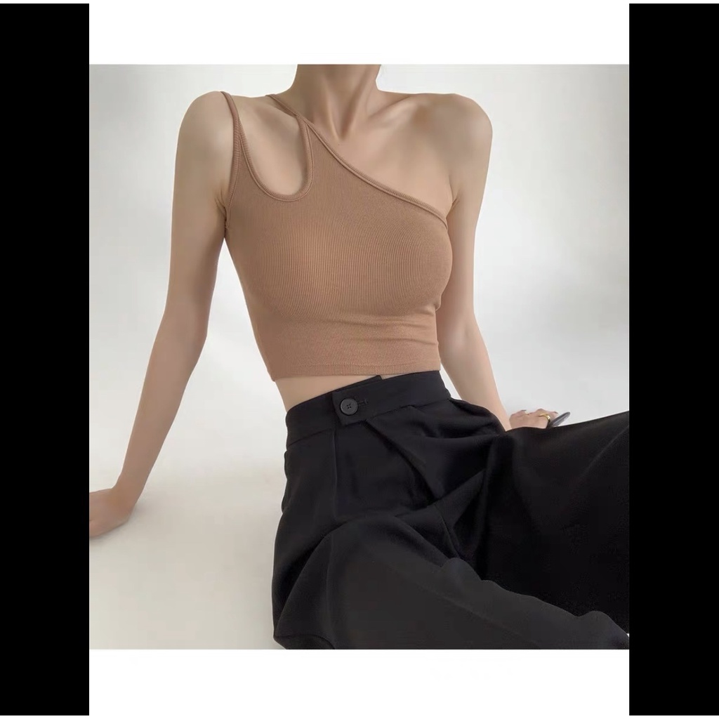 ÁO 2 DÂY CROTOP LỆCH CÁ TÍNH