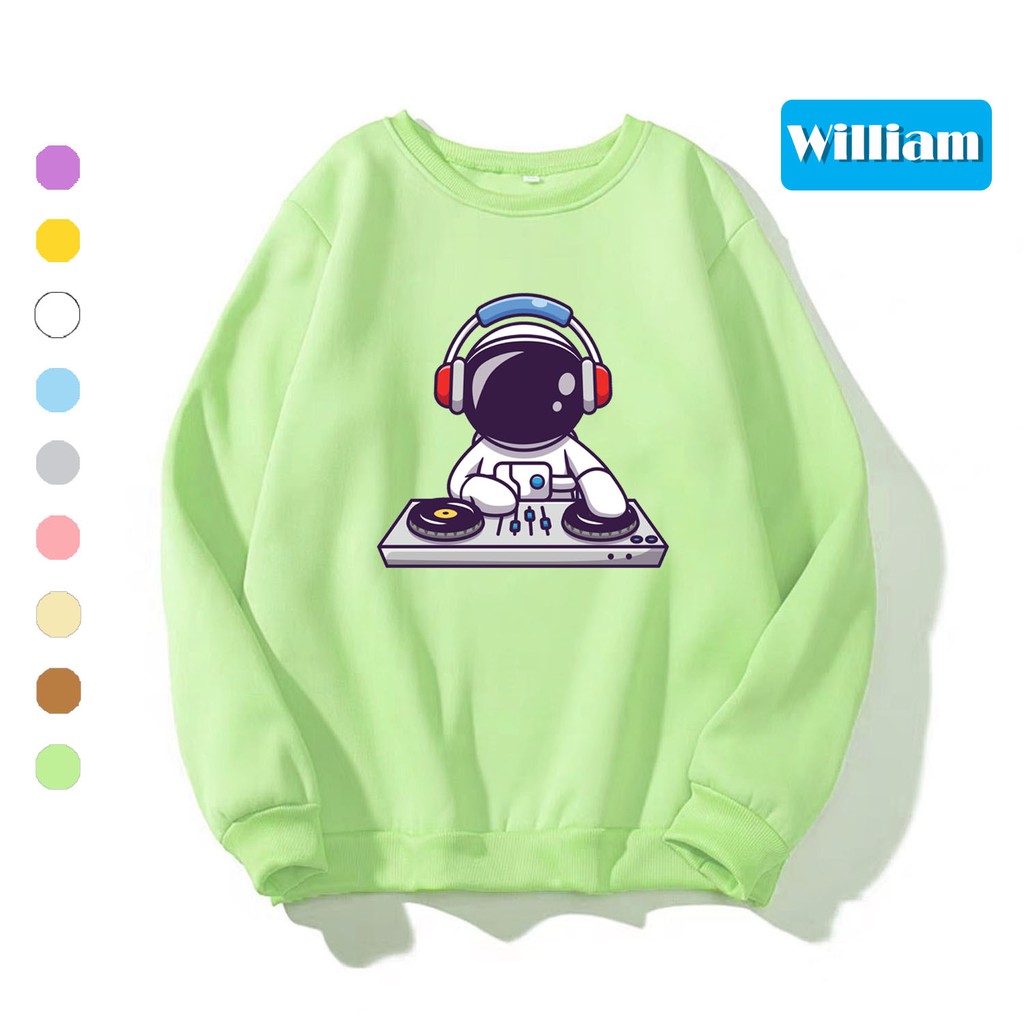 Áo sweater nam nữ in hình Phi Hành Gia cực đẹp, chất nỉ dày dặn, hợp làm áo cặp William - DS163