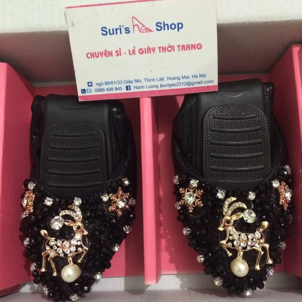 Giày búp bê họa tiết hươu(a7)