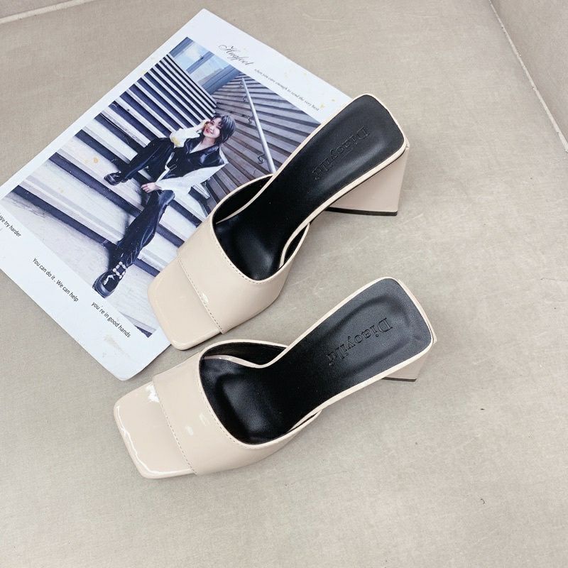 Guốc cao gót nữ cao 7 đến 9 cm gót tam giác