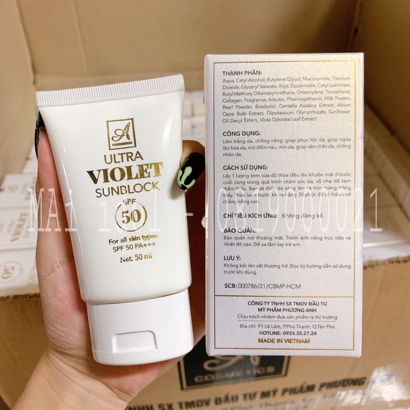 Kem Chống nắng Ultra Violet Sunblock Acosmetics Phương anh sẵn