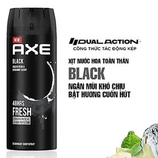 Xịt Ngăn Mùi Toàn Thân Axe Black Hương Cam Bergamot và Lê Tuyết 135ml