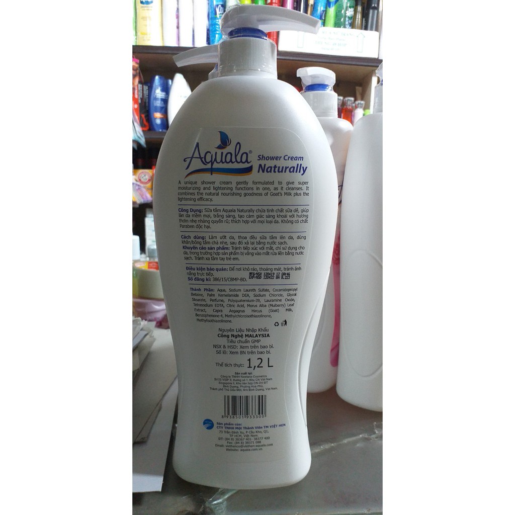 SỮA TẮM DÊ AQUALA 1200ml đủ mùi