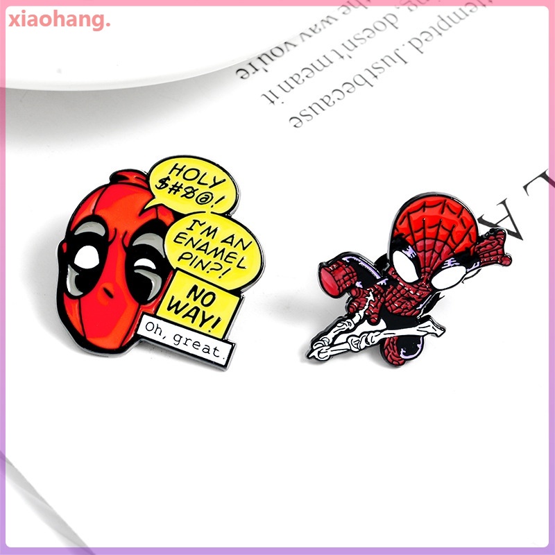 Trâm Cài Áo Hình Người Nhện Hoạt Hình Bằng Hợp Kim Tráng Men