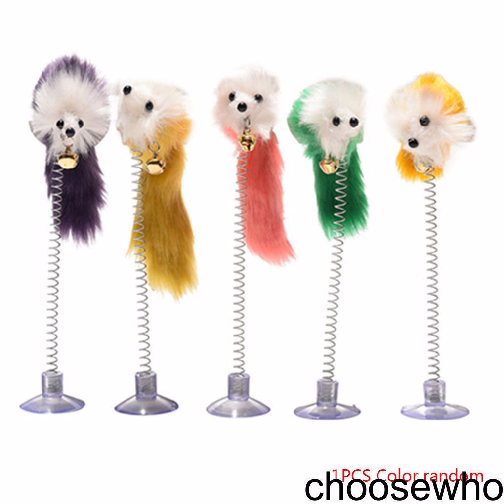[CHOO] Pet Mouse Toys Elastic False Mouse Toys Pet Interactive Scratcher Spring Mice Teaser Random Color