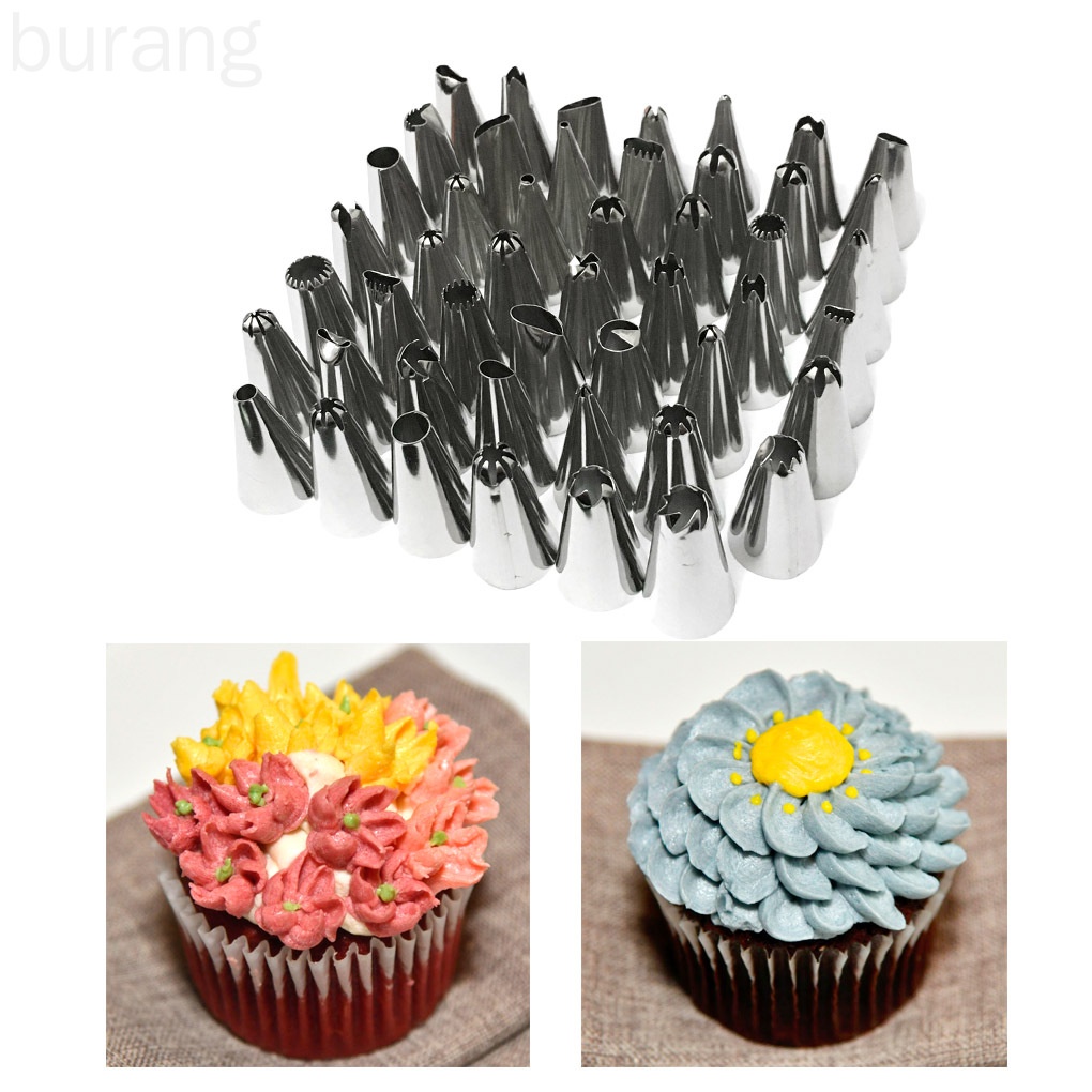 Set 48 đui bánh kem bằng thép không gỉ chất lượng cao an toàn tiện dụng trang trí bánh