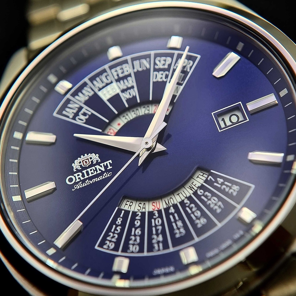 Đồng Hồ Nam  ORIENT LỊCH VẠN NIÊN  RA-BA0003L00C  Automatic Dây Sắt Trắng Mặt Xanh Dương