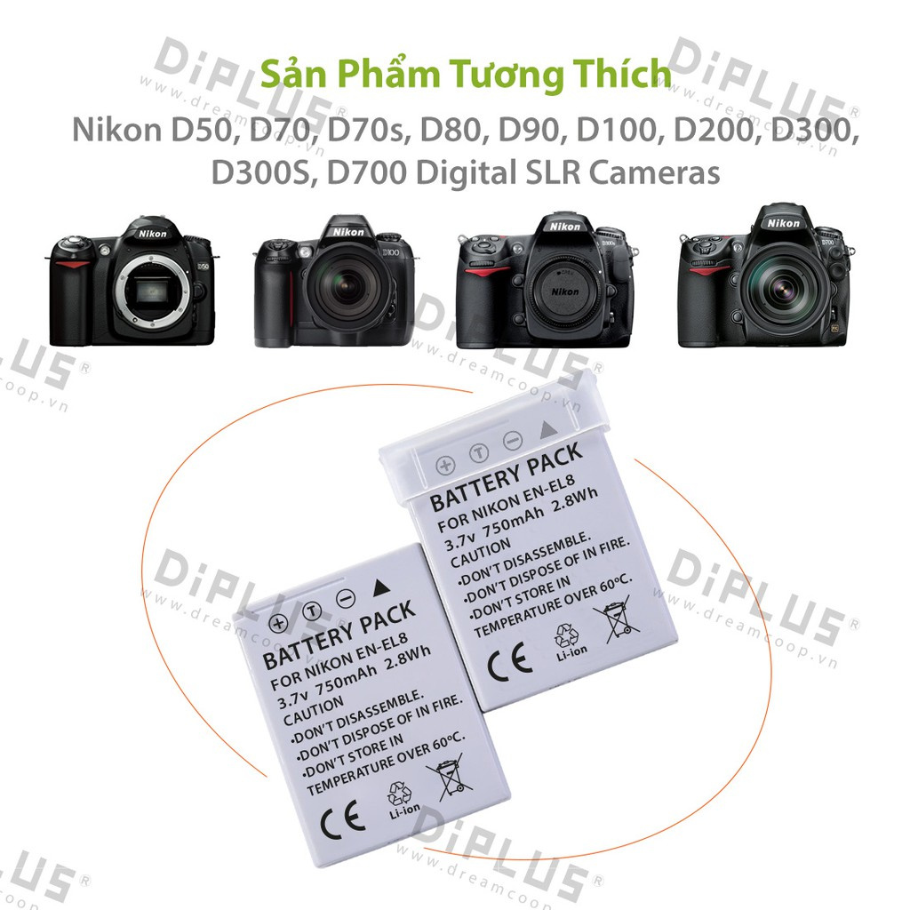 Sạc pin máy ảnh Nikon EN-EL8 Coolpix P1 P2 S1 S2 S3 S5 S6 S7 S7c S8 S9 S50 S50c S51 S51c S52 S52c MV-11 MV11 MV-12 MV12