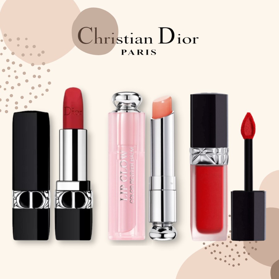 Son Dưỡng Dior Addict Lip Glow_Dior Rouge Matte Lipstick Hàng Chính Hãng 001-004