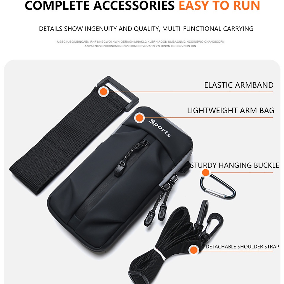 Túi đựng điện thoại đeo bắp tay màu phản quang chống thấm nước hỗ trợ chơi thể thao/ chạy bộ