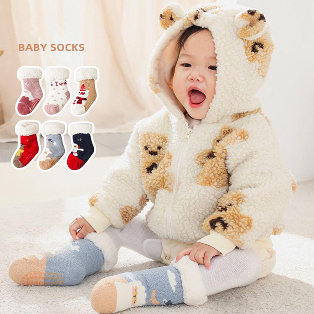 SUSANS Vớ Nhung Lông Cừu Giữ Ấm Chống Trượt Hình Hoạt Hình Dành Cho Trẻ Em