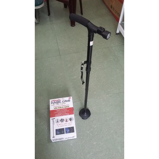 Gậy Chống Batoong Thẳng Gập Chân Xoay 360 độ Có Đèn và Cao Su Chống Trượt