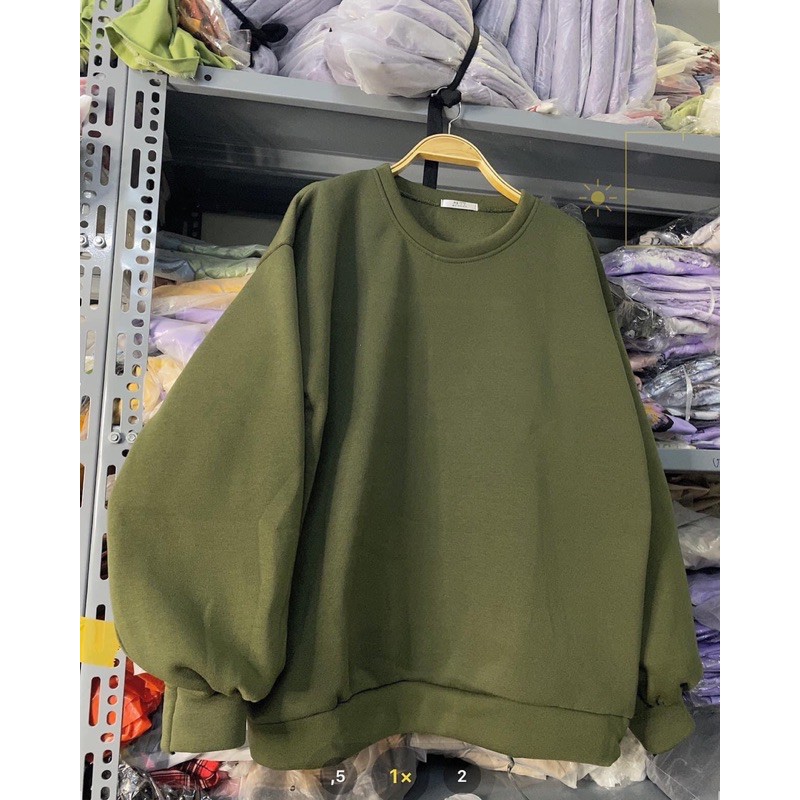áo cổ tròn xanh rêu l1