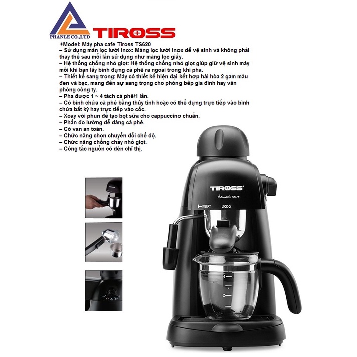 Máy pha cà phê Espresso Tiross TS620