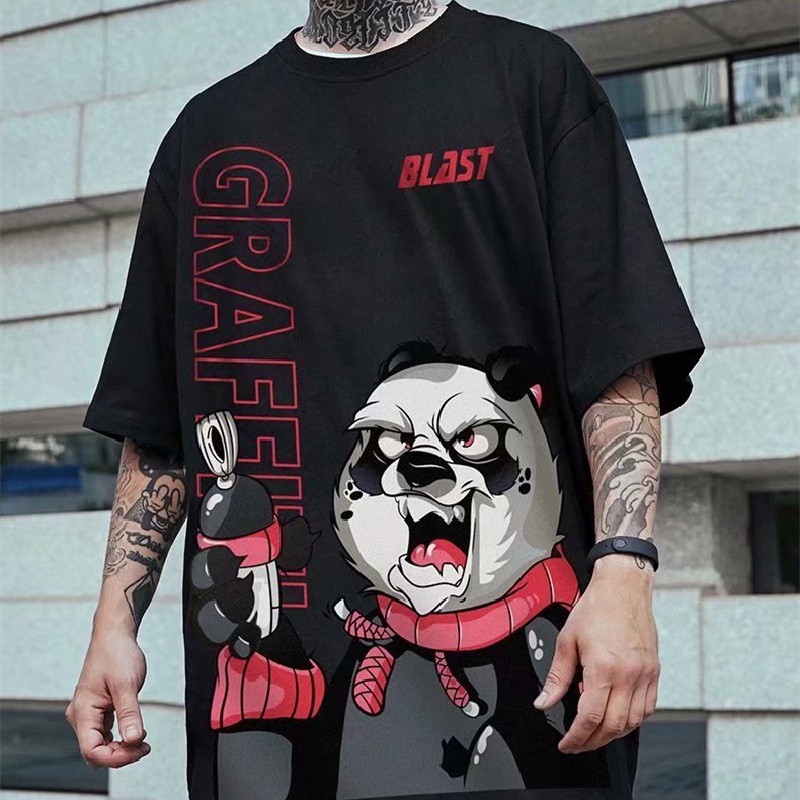 Áo Thun Tay Ngắn Dáng Rộng In Chữ Phong Cách Hip Hop Nhật Bản Thời Trang Mùa Hè Cho Nam Và Nữ Size M-8XL