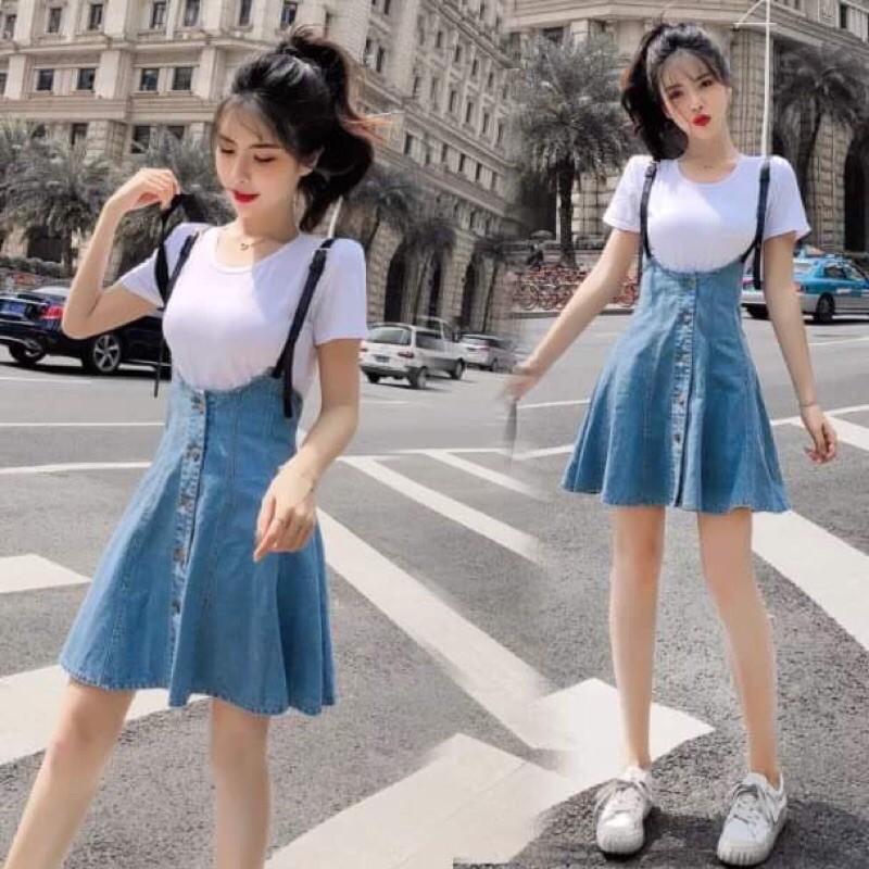 Set yếm jean trẻ trung nữ tính NP1798