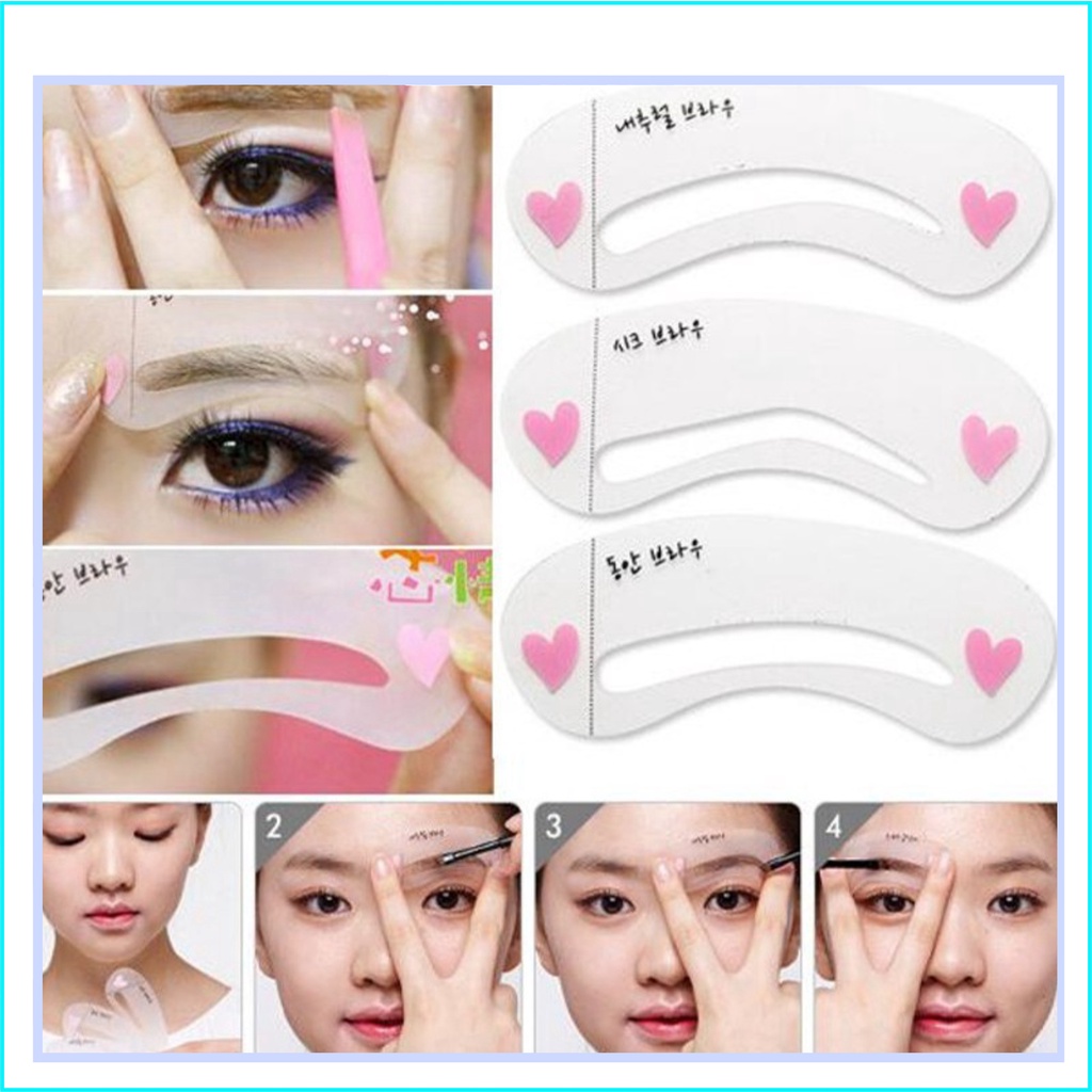 [Freeship] Set 3 khuôn kẻ lông mày phong cách Hàn Quốc