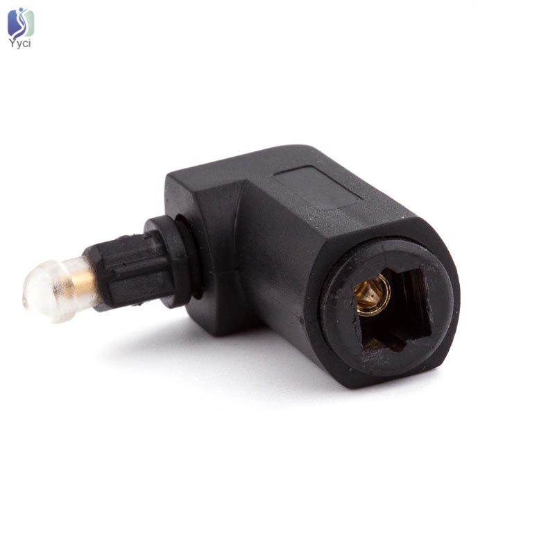 Yy Male to Female Optical Digital Audio Converter Adapter with 90 Degree Right Angle 360 Swivel for Toslink Jack @VN