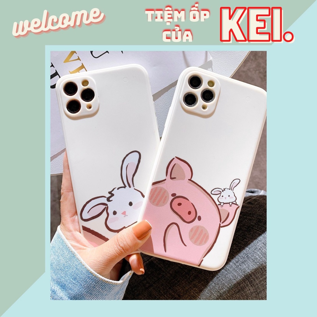 Ốp couple bảo vệ camera Heo và thỏ cute xỉu cho nhiều dòng máy của IPhone/samsung/oppo/realme/xiaomi/vivo