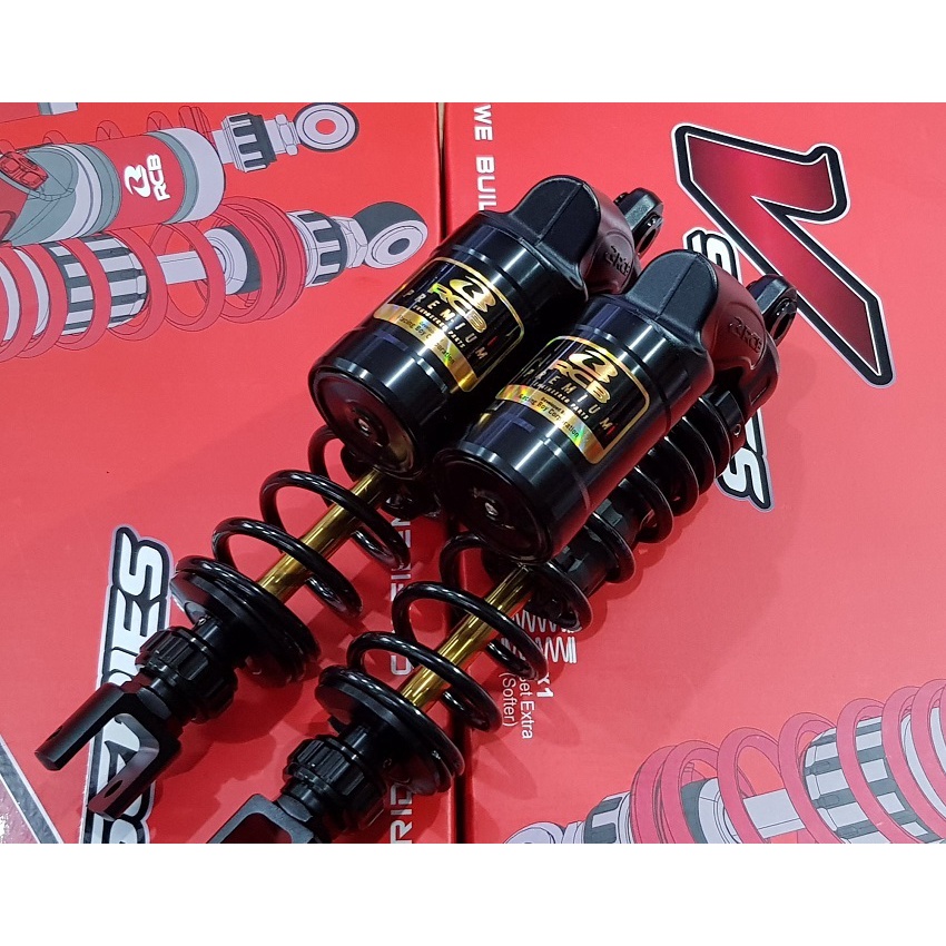 Phuộc RCB Racing Boy Bình Dầu VS Gắn Cho Airblade AB, SH Ý, PCX, Dylan Chính Hãng - Đen ty vàng